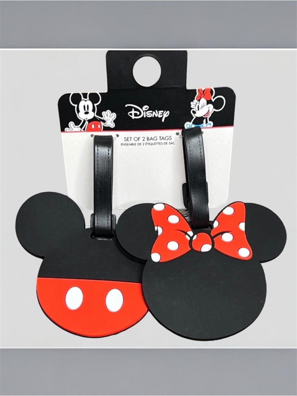 NWT Disney Mickey & Minnie Mouse Luggage Tags Set of 2